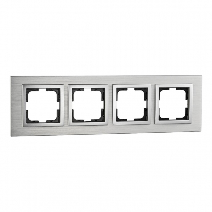 Рамка 4-постовая Mono Electric Style Aluminium серебро 107-800000-163