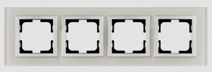 Рамка 4-постовая Mono Electric Style Glass белое стекло 107-710000-163