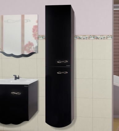 Шкаф-пенал Bellezza Версаль 40 L черный 2 двери