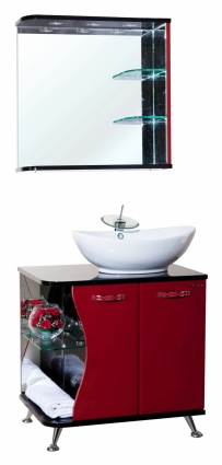 Мебель для ванной Bellezza Рио 70 R красная с черным