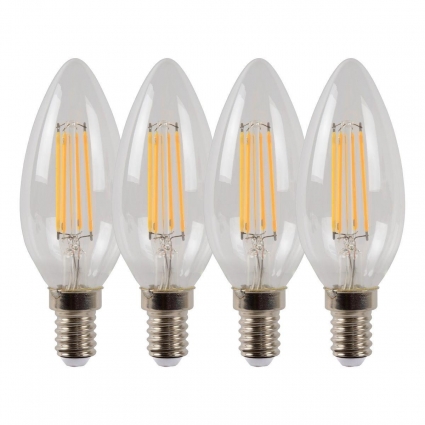 Лампа светодиодная диммируемая Lucide E14 4W 2700K прозрачная 49023/14/60