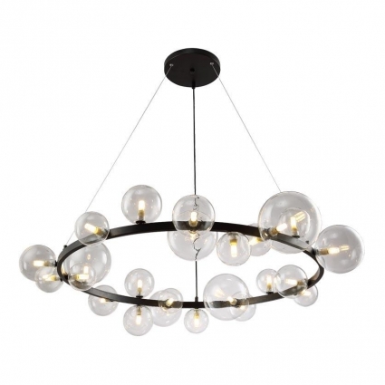 Подвесная люстра Crystal Lux Agata SP24 Black/Transparente