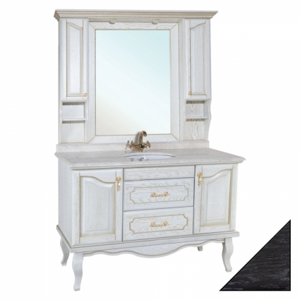 Мебель для ванной Bellezza Рим 120 черная патина серебро
