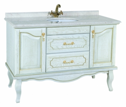 Тумба для комплекта Bellezza Рим 120 белая патина золото