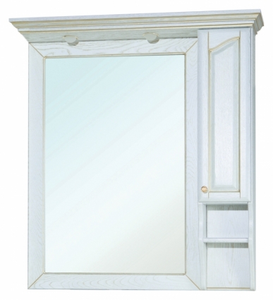 Зеркало-шкаф Bellezza Рим 110 R белое патина золото