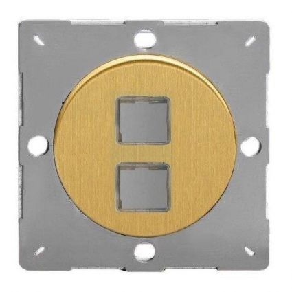 Монтажная плата Varilight розетки 2xRJ-45 без разъема Brashed Brass Z1EGD2B