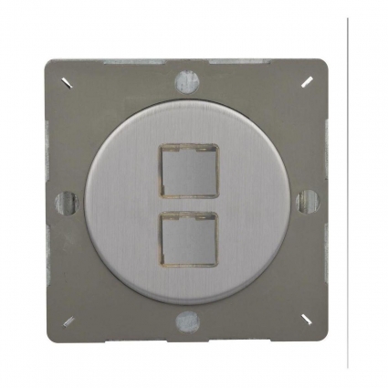 Монтажная плата Varilight розетки 2xRJ-45 без разъема Brashed Steel Z1EGD2S