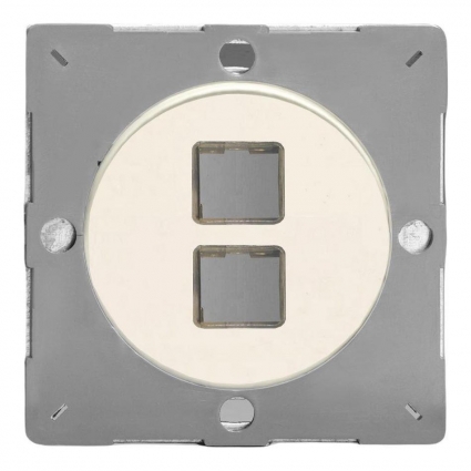 Монтажная плата Varilight розетки 2xRJ-45 без разъема Matt White EGD2Y.MW