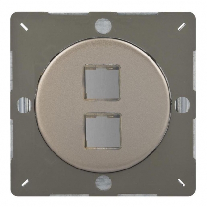 Монтажная плата Varilight розетки 2xRJ-45 без разъема Satin Chrome Z1EGD2N