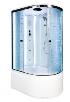 Душевая кабина Deto Em EM4511 L  LED 110 x 80 см, с крышей, с Led подсветкой