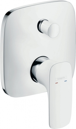 Смеситель Hansgrohe PuraVida 15447400 для ванны с душем, белый - хром