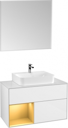 Мебель для ванной Villeroy & Boch Finion G111HFGF 100 с подсветкой и освещением стены