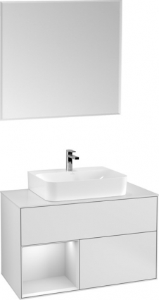 Мебель для ванной Villeroy & Boch Finion G111MTMT 100 с подсветкой и освещением стены