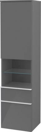 Шкаф-пенал Villeroy & Boch Venticello A95212 R, glossy grey, с белыми ручками