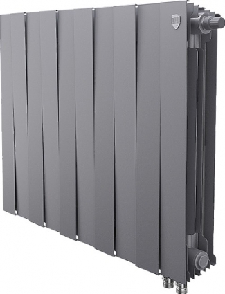 Радиатор биметаллический Royal Thermo Piano Forte 500 VDR silver satin, 10 секций, серебристый