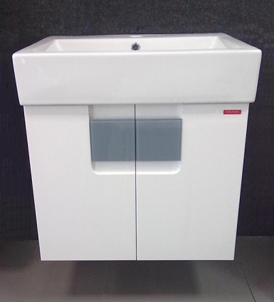 Тумба с раковиной Edelform Glass 60 серые ручки