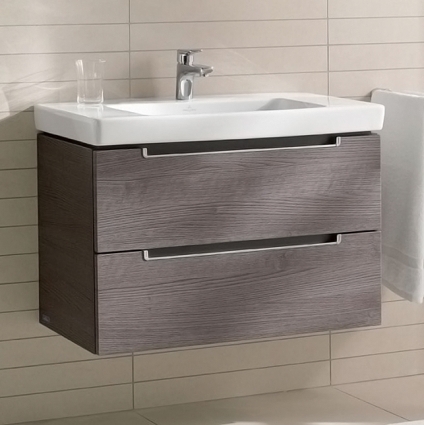 Тумба с раковиной Villeroy & Boch Subway 2.0 80 eiche graphit