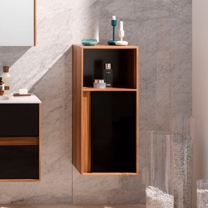 Тумба VitrA Metropole 40 сливовое дерево, черный акрил