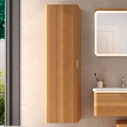 Шкаф-пенал VitrA Nest Trendy 45 L, с бельевой корзиной, натуральная древесина