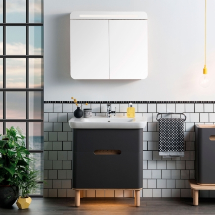 Мебель для ванной VitrA Sento 80 с LED подсветкой, матовая антрацит
