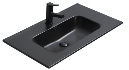 Раковина CeramaLux 9060MMB 61 см черный матовый