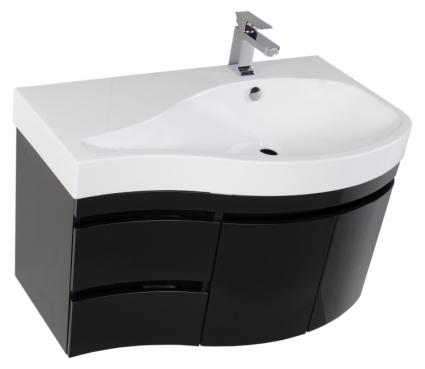 Тумба с раковиной Aquanet Сопрано 2-95 черная R