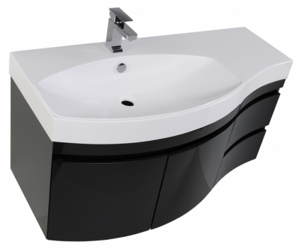Тумба с раковиной Aquanet Опера 2-115 черная L