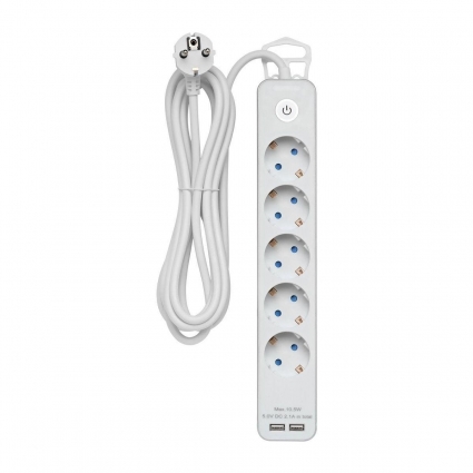 Удлинитель Duwi 2хUSB 5гн 3м с/з 32068 5