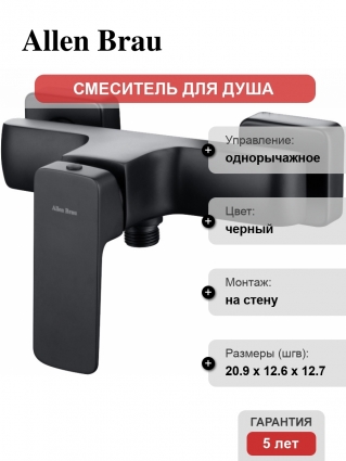 Смеситель Allen Brau Infinity 5.21010-31 для душа, чёрный матовый