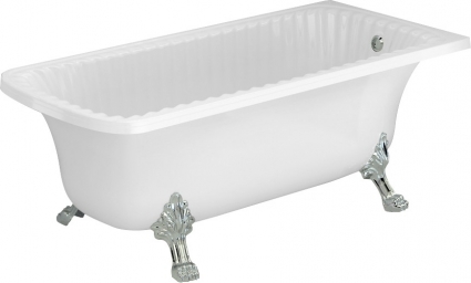 Ванна из искусственного камня Migliore Olivia 27005 174x80 белая, хром