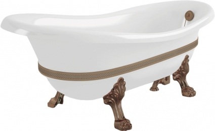 Ванна из искусственного камня Migliore Bella 26989 170x80 белая, бронза