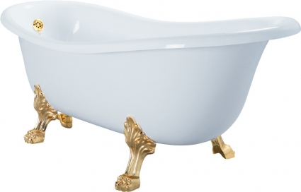 Ванна из искусственного камня Migliore Milady 26919 185x82 белая, золото