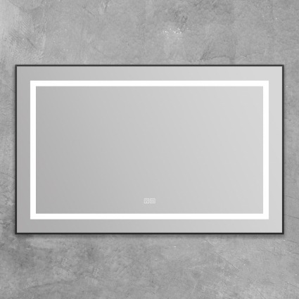 Зеркало BelBagno Kraft SPC-KRAFT-1085-685-TCH-WARM-NERO черное, с подогревом