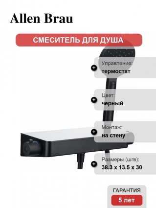 Термостат Allen Brau Fantasy 5.11002-31 для душа, чёрный матовый