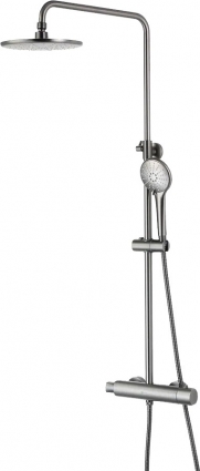 Душевая стойка Lemark Bronx LM3770GM c термостатом, графит