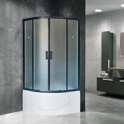 Душевой уголок Royal Bath BK RB100BK-C-BL 100x100 с поддоном