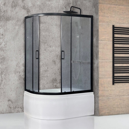 Душевой уголок Royal Bath BK RB8120BK-C-BL-R 120x80 с поддоном