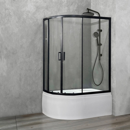 Душевой уголок Royal Bath BK RB8120BK-T-BL-R 120x80 с поддоном