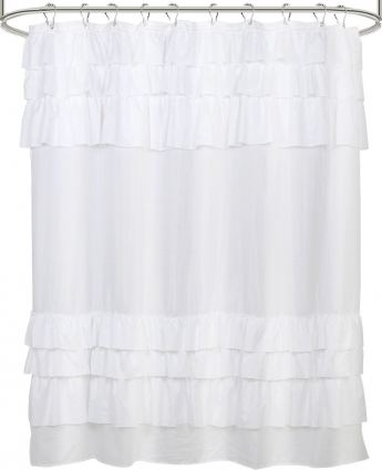 Штора для ванной Carnation Home Fashions Frill 180х180 см, white