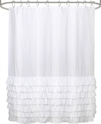 Штора для ванной Carnation Home Fashions Frill 180х180 см, white