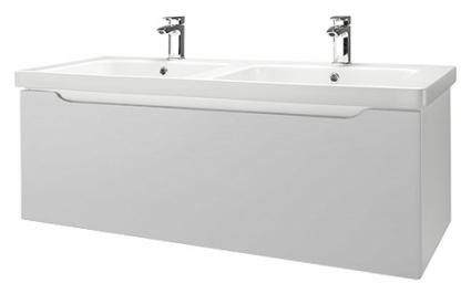 Тумба с раковиной Dreja Color 125 белый глянец