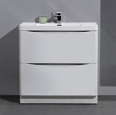 Тумба для комплекта BelBagno Ancona-N 90 bianco lucido напольная