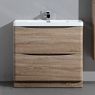 Тумба с раковиной BelBagno Ancona-N 80 rovere bianco напольная