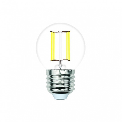 Лампа светодиодная филаментная Volpe E27 6W 3000K прозрачная LED-G45-6W/3000K/E27/CL/SLF UL-00008308