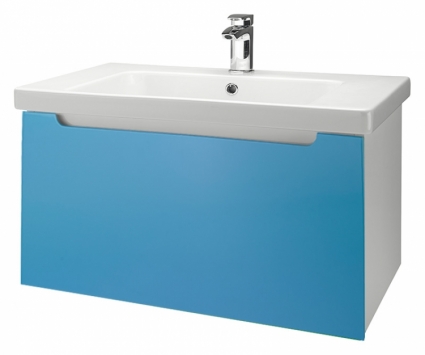 Тумба с раковиной Dreja Color 90 голубой глянец
