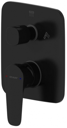 Смеситель Bravat Source PB8173218BW-2-ENG для ванны с душем, черный