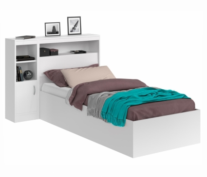 Кровать MYROOM Family Виктория 90х200 белого цвета с тумбой и матрасом 