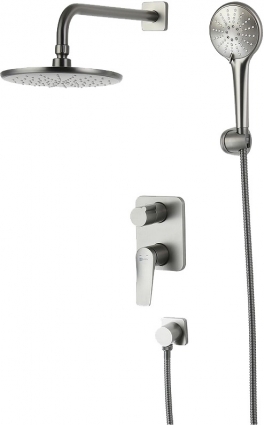 Душевой комплект Lemark Bronx LM3729GM С ВНУТРЕННЕЙ ЧАСТЬЮ, графит