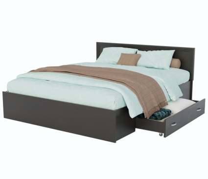 Кровать MYROOM Family Адель 160х200 темно-коричневого цвета с ящиком и матрасом