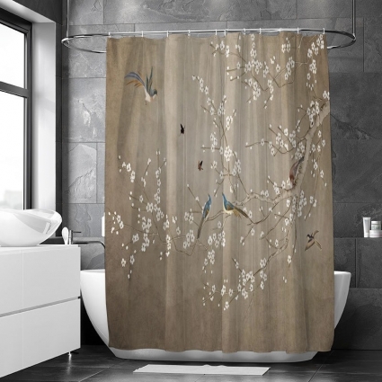 Штора для ванной Carnation Home Fashions Birds of Paradise Beige 180х200
